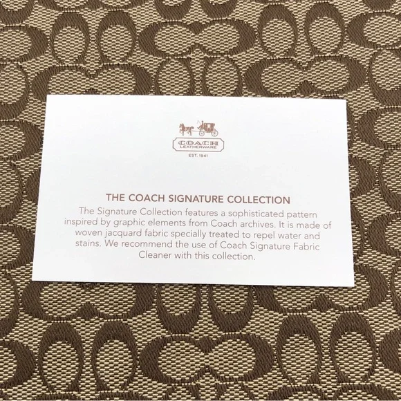 Coach Signature Tablet Ipad Sleeve Bag F61035/￼SV /Khaki￼￼/Metallic￼ - Picture 8 of 9